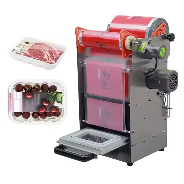 Lock Fresh Lunch Box Sealing Machine Plastic Lunch Box Sealing Machine Trays Packing Sealer for Food Takeout Packaging