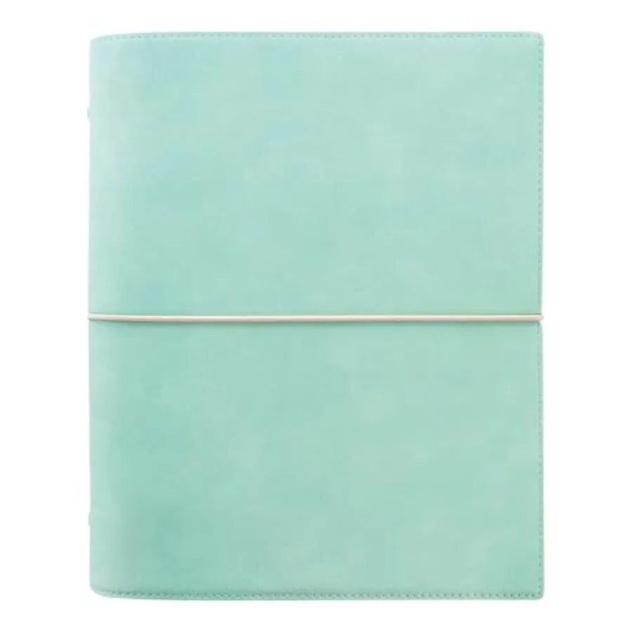 

Domino Soft Organizer A5 Size Duck Egg - Smooth Leather-Look Grain Effect Tactile Six Rings Week-to-View Insert Multilingual C0
