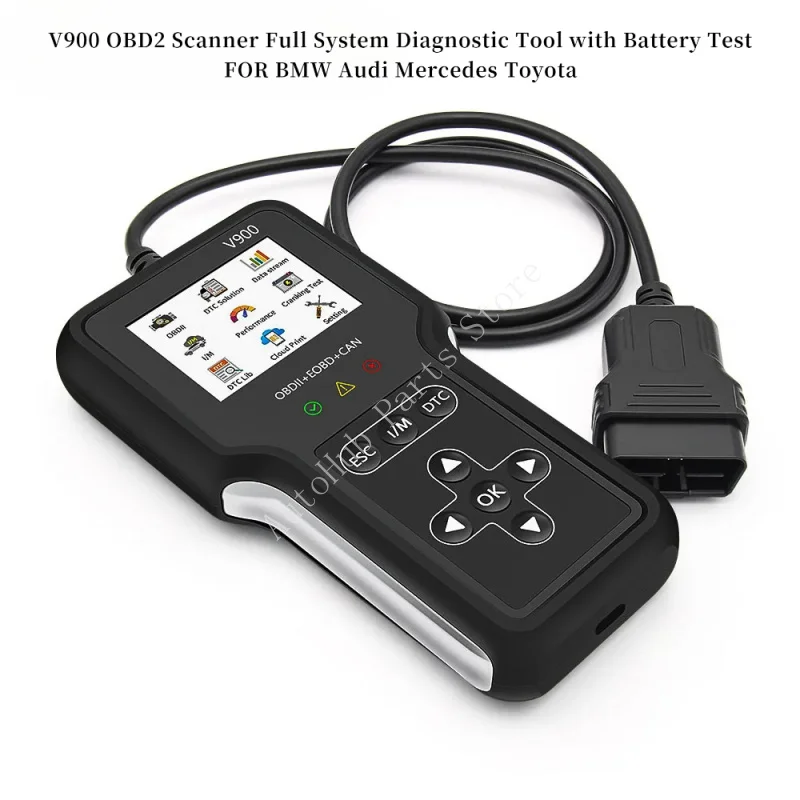 

V900 OBD2 сканер полная система диагностический инструмент с тестом аккумулятора ДЛЯ BMW ДЛЯ Audi ДЛЯ Mercedes ДЛЯ Toyota Код двигателя трансмиссии