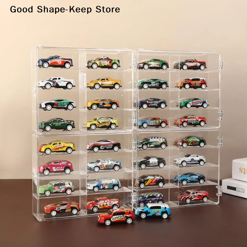 Täglich 1 Stück Transparenter Spielzeugauto-Modell-Staubschutzständer Auto-Platzierungsbox Kompakte Automodell-Aufbewahrungs- und Präsentationsbox