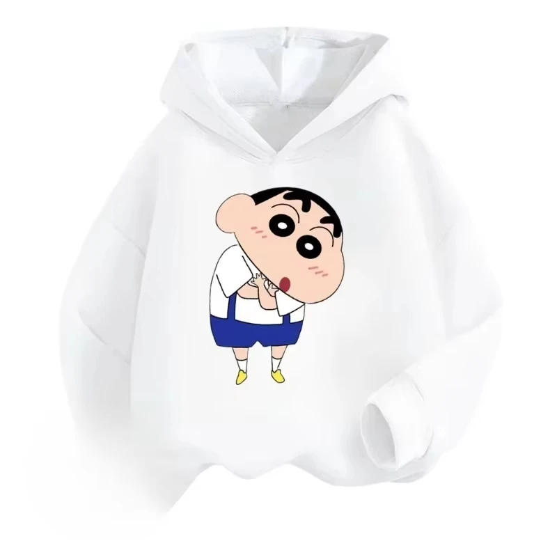 MINISO クレヨンしんちゃん漫画プリントユースフード付きセーター秋と冬ルーズ長袖トップ男性と女性の服