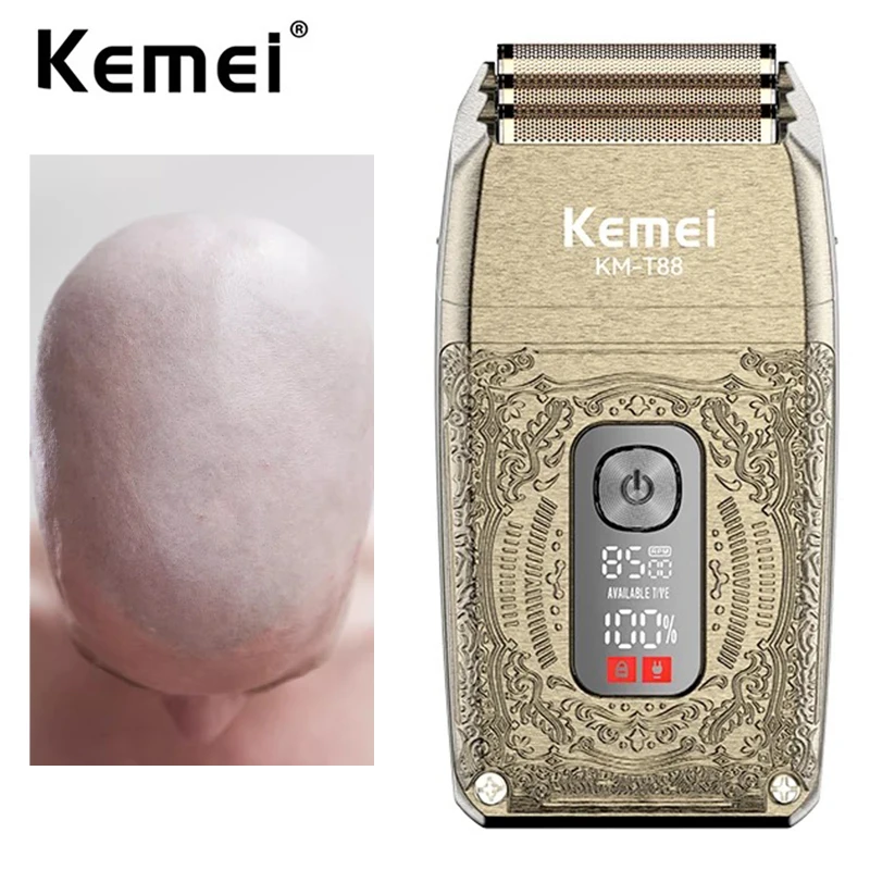 

Kemei Rechargeable Barber Foil Shavers Professional Cordless Bald Head Shaving Machine Men Electric Triple Blades Razor 8500RPM