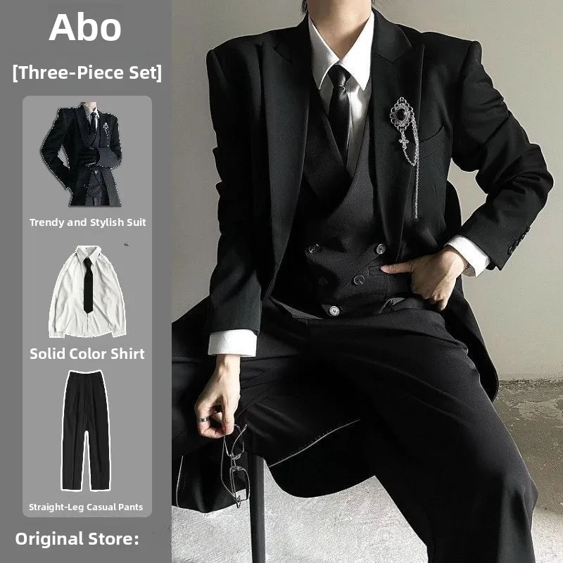 

Длинный костюм на заказ, комплект из тройника Jaet, нейтральный Sle Bla, верхняя одежда длиной до плеч, Ele Feel, осенний мужской костюм Faion