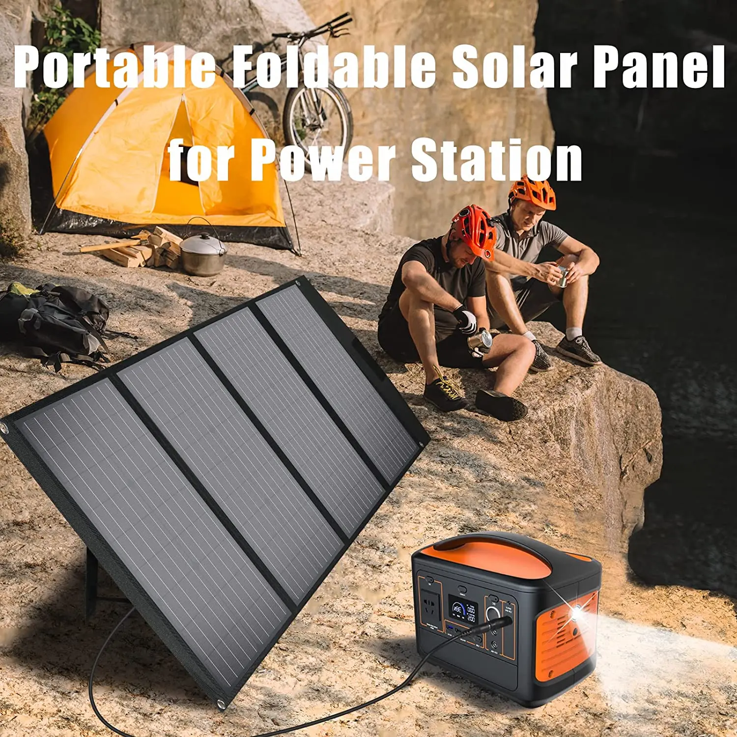 Portable 300W/500W Mobile Solar Power Station with Foldable Solar Panel for Home Outdoors & Camping MPPT Controller Included