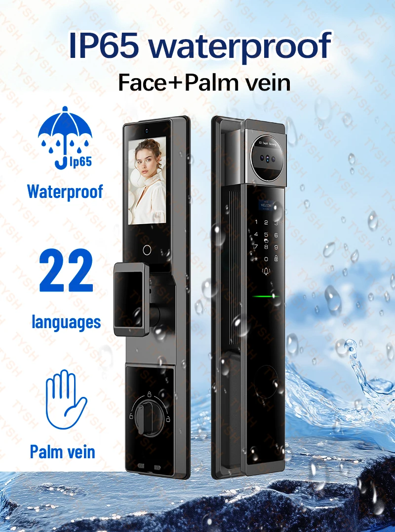 Tuya 3D Face Real-time Intercom Smart Door Lock Biometric Electronic Security Camera Intelligent Fingerprint Password Key Unlock