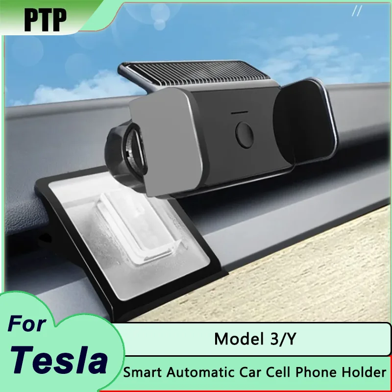 Newest Model3 / Y Smart Automatic Car Cell Phone Holder For Tesla Model 3 Accessories iPhone Samsung Xiaomi Car Phone Holder
