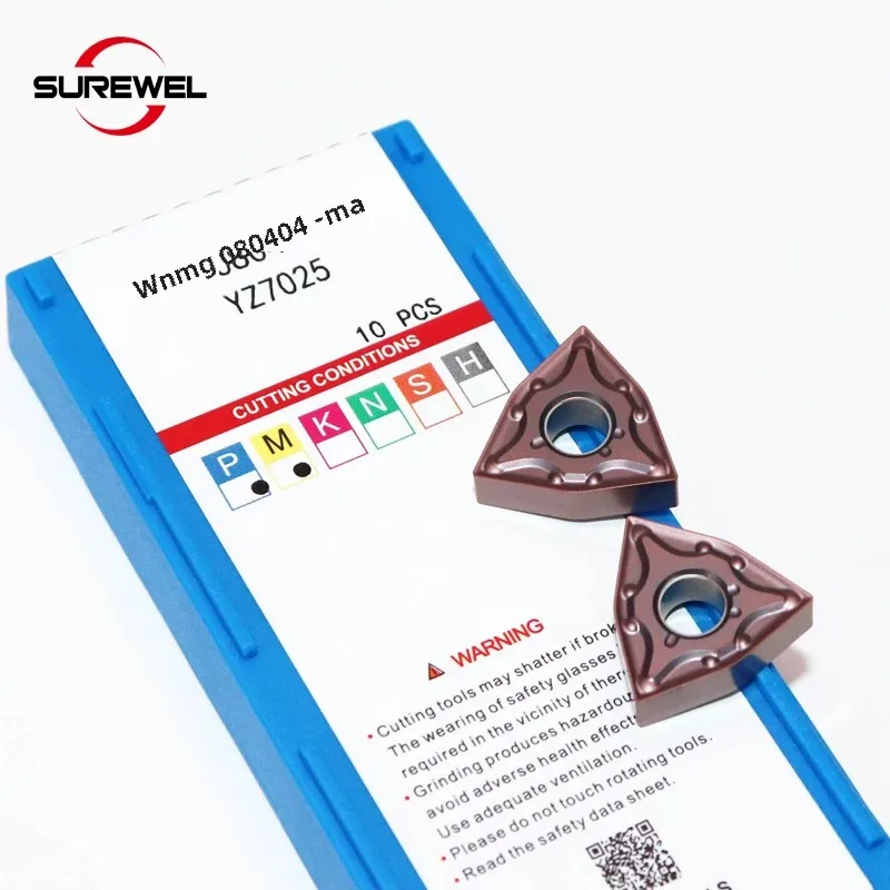 10ชิ้น WNMG080404-MA WNMG080408-MS WNMG080408-EM กลึงเครื่องมือกลึงคาร์ไบด์ภายนอกสำหรับเหล็กและสเตนเลสสตีล