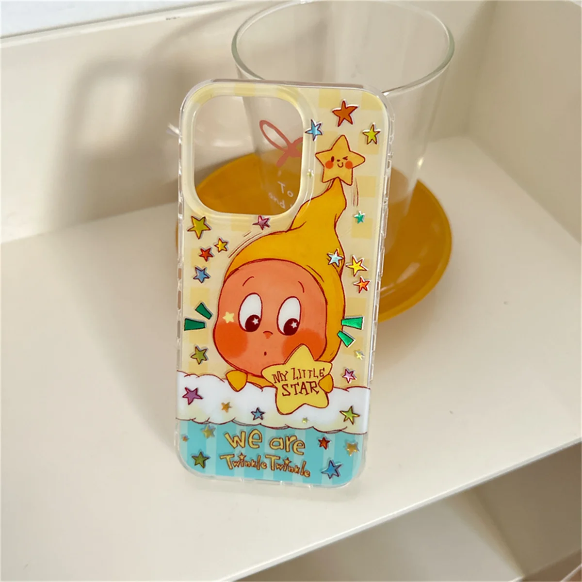 Funda de teléfono coreana Ins Cute Star Baby para iPhone 16 Pro 15 14 13 Pro Max, funda trasera a prueba de golpes, fundas de dibujos animados 16 Promax