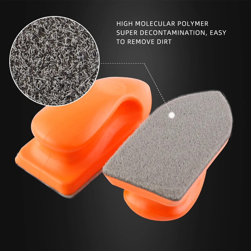 (Single Sale) SPTA Nano Hand Sanding Block Pad Sanding Disc Holder PU Leather Cleaning Brush Stains Removing Tool