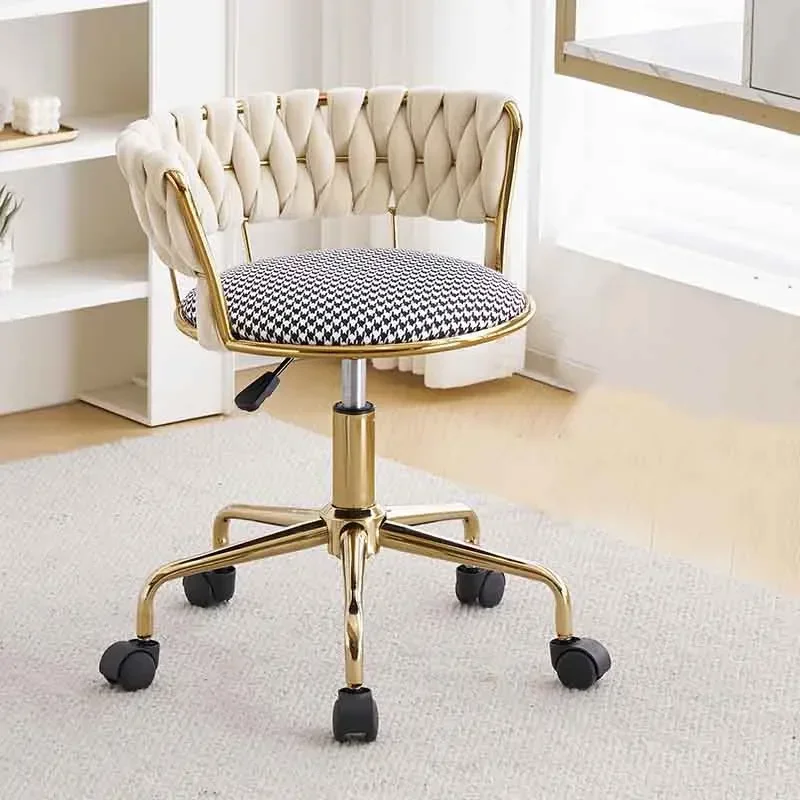 

Nordic Rotating Nail Stool, Makeup Chair, Leisure Pulley Seat, Leisure Furniture, Living Room and Bedroom, Home Dressing Stool