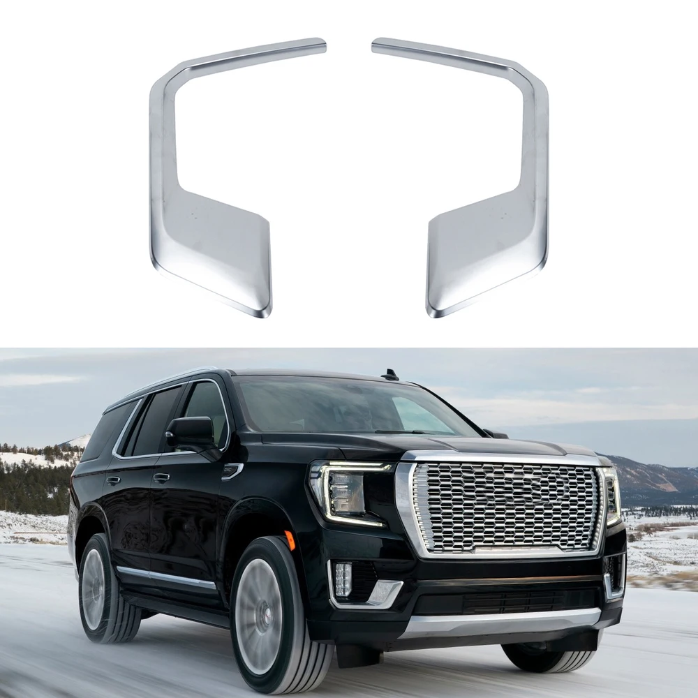 2pcs Chrome Front Bumper Fog Light Cover for GMC Yukon Denali 2021 2022 2023 84340300 84340299