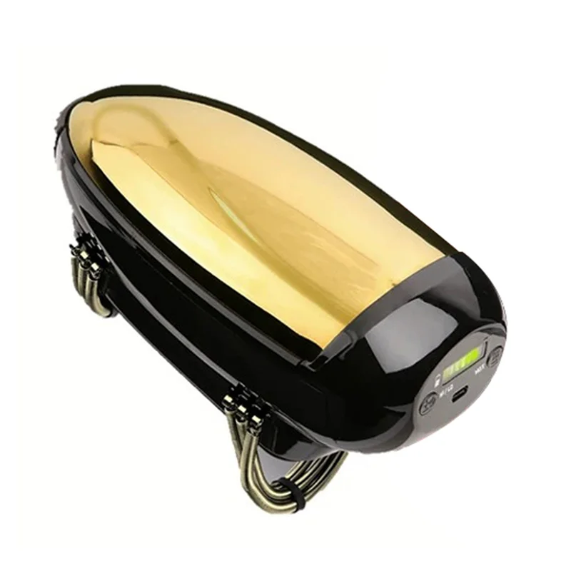 

Professional Cordless Men' S Barberology Massager Handheld Metal Heat Massage Tool USB Rechargeable 2 Massage Heads Node