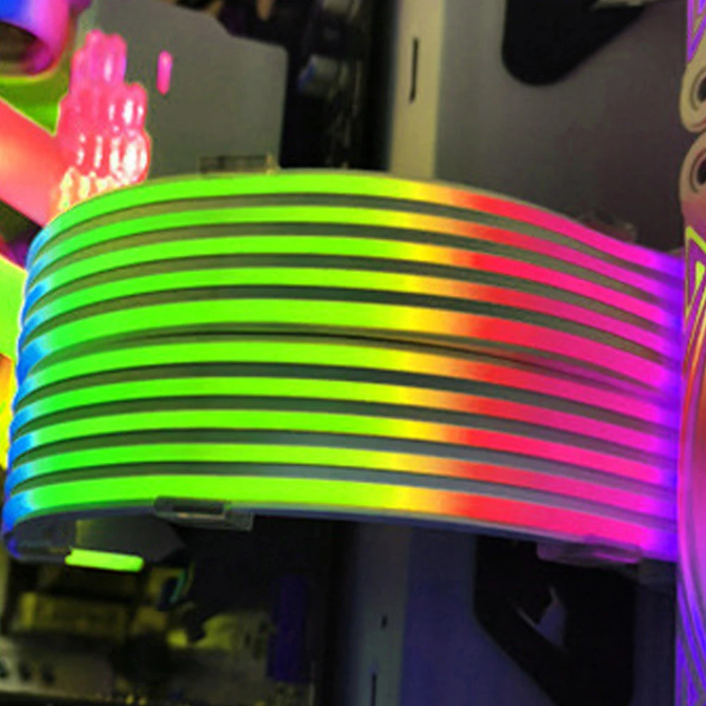 5V 3Pin ARGB Sync PC Cables 8Pin 24Pin PSU RGB Cable Extensions Flexible LED Strip Light DIY Kit for Computer Power Supply