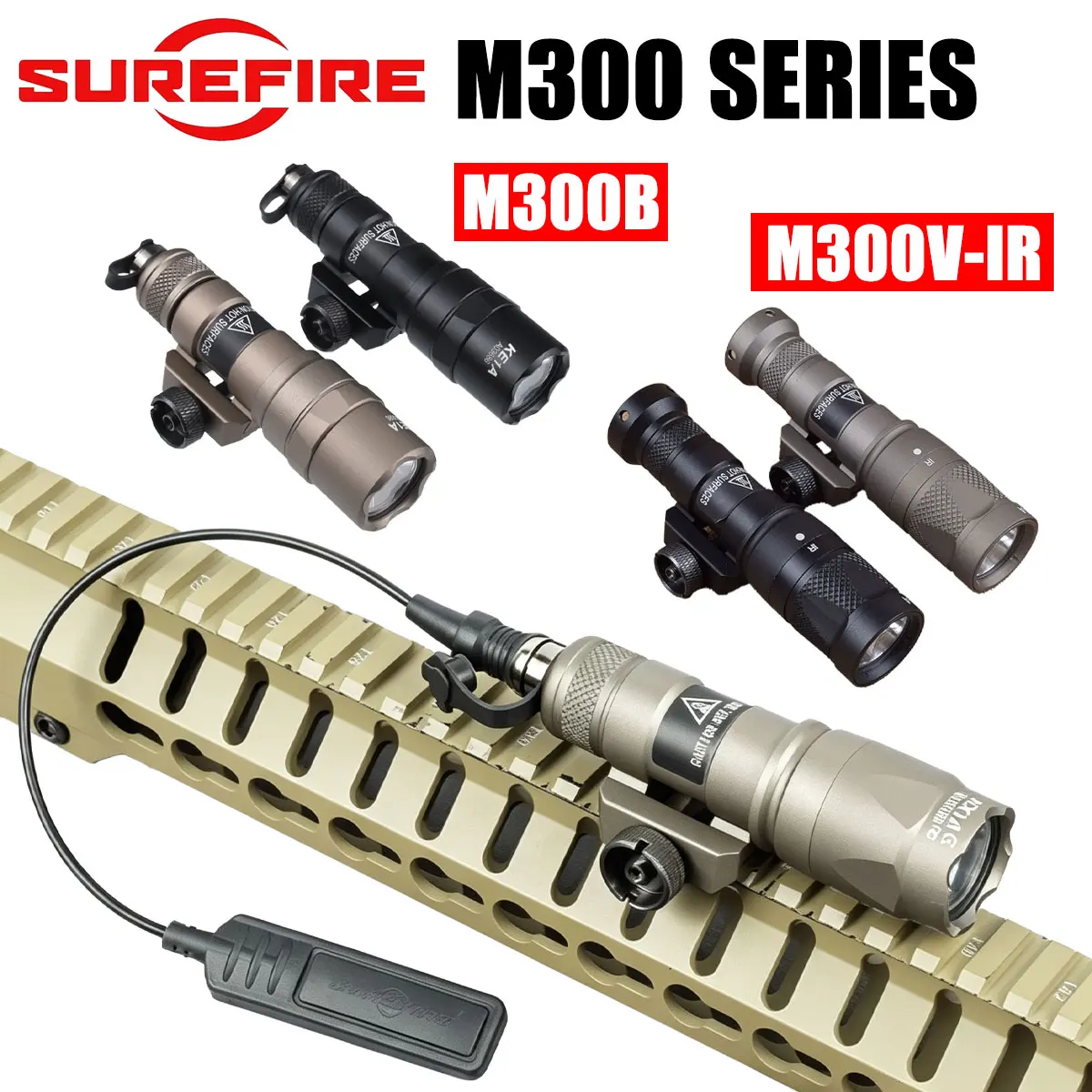 Surefire M300 Series Scout Light Fit 20mm Rail With Flashlight Body M-LK Keymod M300B M300C M300V M300V-IR M340C M340V M323V-IR