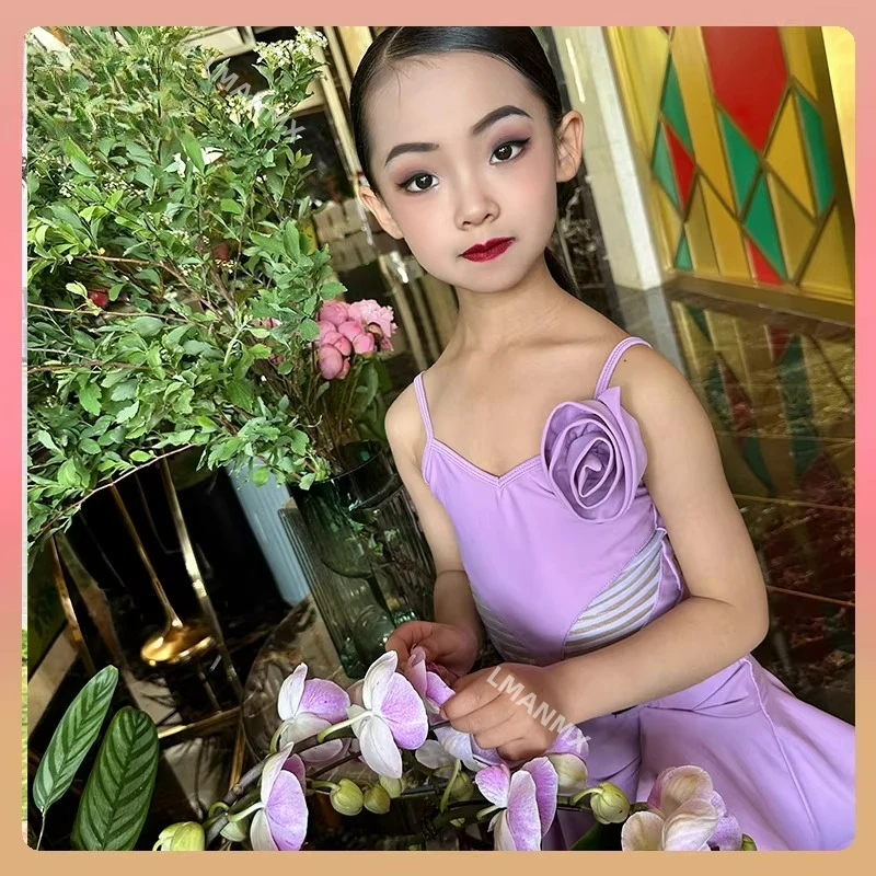 

Summer Latin dance performance costume, big skirt, professional children's performance costume