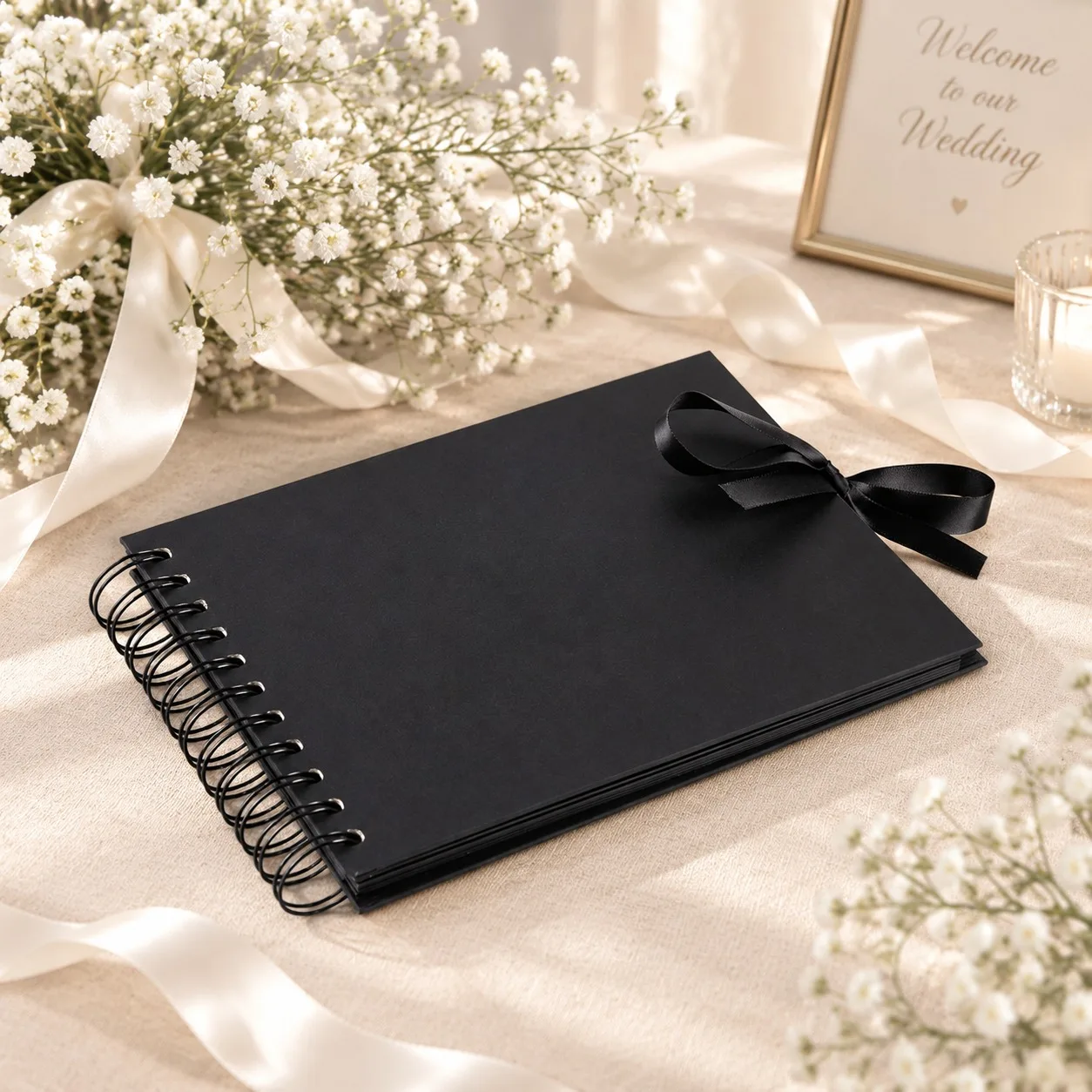 1/2Set A5 Black DIY Scrapbook Album Notebook Blank Memory Book Photo Journal for Wedding Travel Creative Memory Preservation ZYF