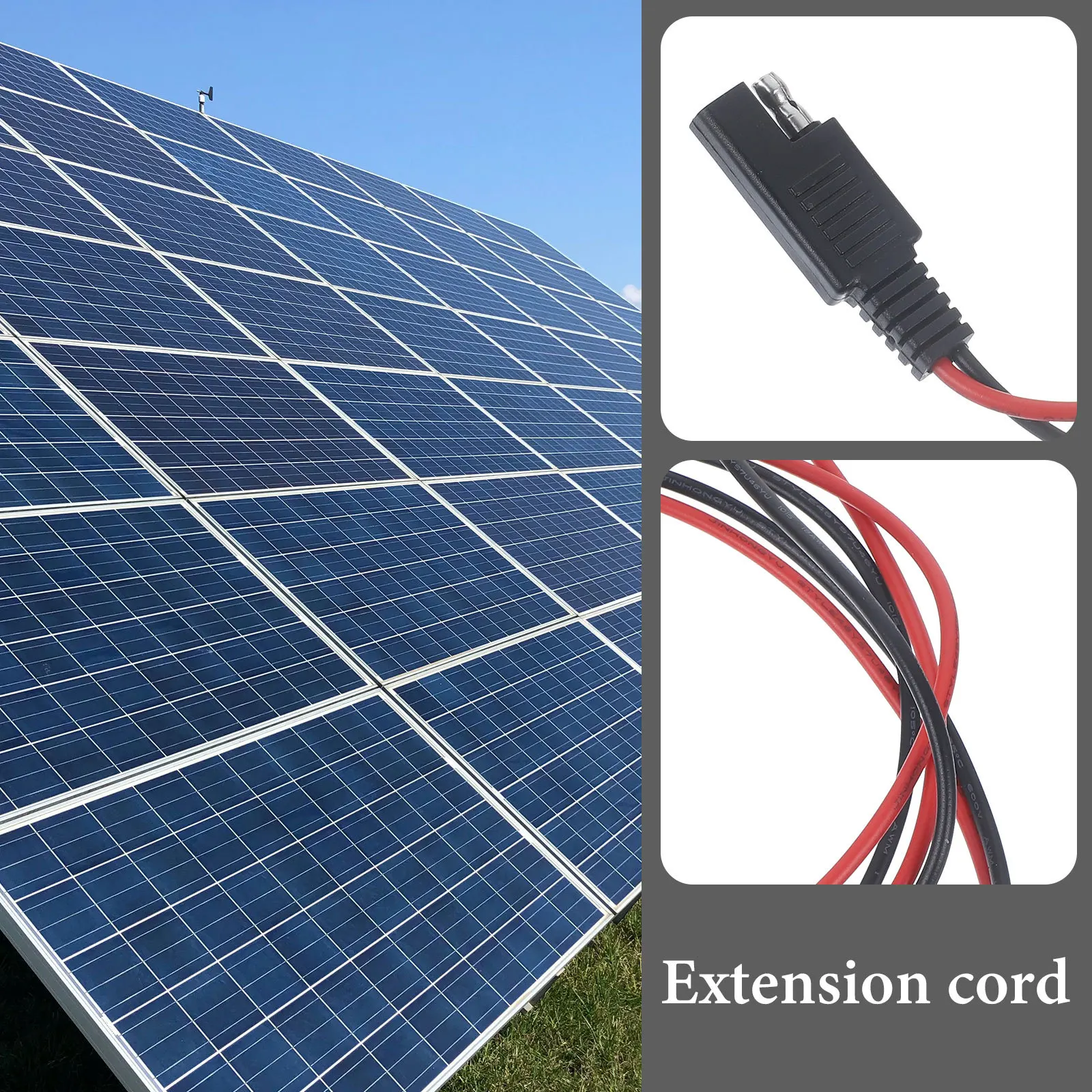 

Solar Sae Extension Cable Waterproof Outdoor Power Connector For Solar Panel O-Type Terminal Cord Durable Safety Wire