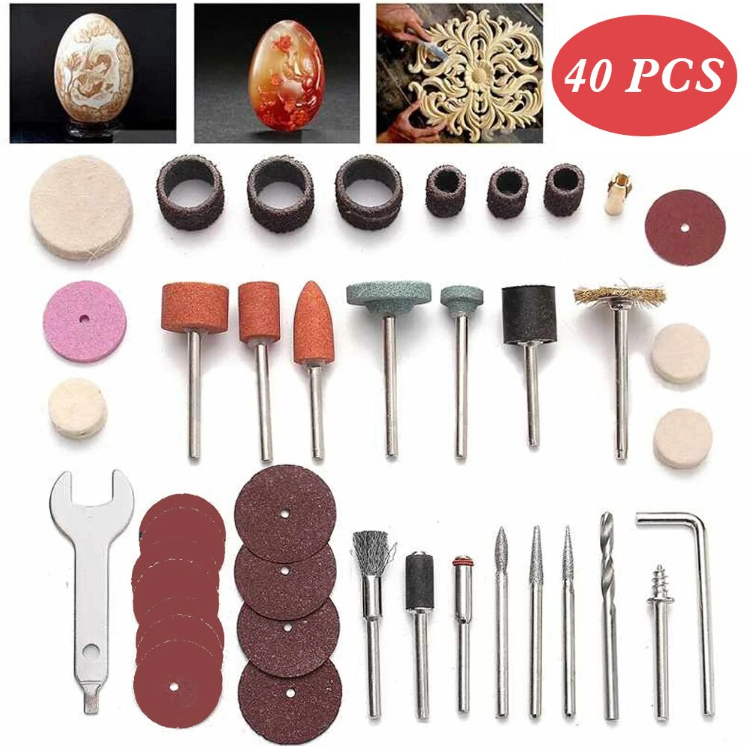 40PCS High Precision Micro Abrasive Rotary Polishing Kit - Essential Multi-Rotor Tool Accessory Set for Detailing and Fine Craft