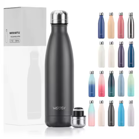 WATERSY 500ml Stainless Steel Water Bottle Insulated Vacuum Flask Double Wall Thermal Cup Keep... product image