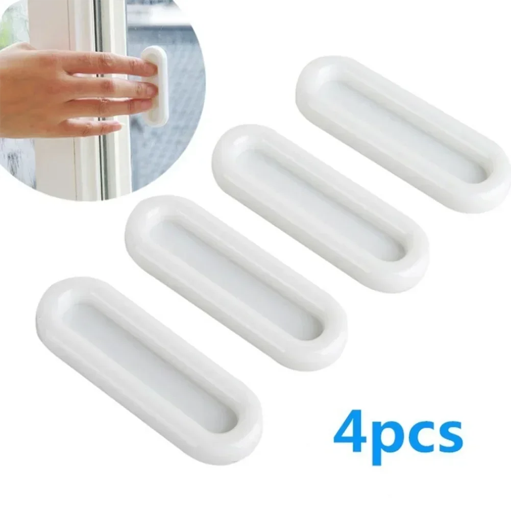 4PCS Paste Window Handle Drawer Handles Adhesive Drawer Knob Wardrobe Handle Paste Open Sliding Door Knob Auxiliary Device