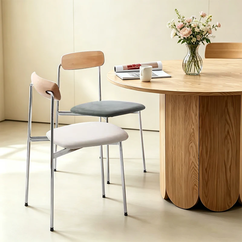 

Nordic Light Luxury Solid Wood Dining Chair, Modern Minimalist Backrest Chair for Cafe Milk Tea Shop Home Dining Room
