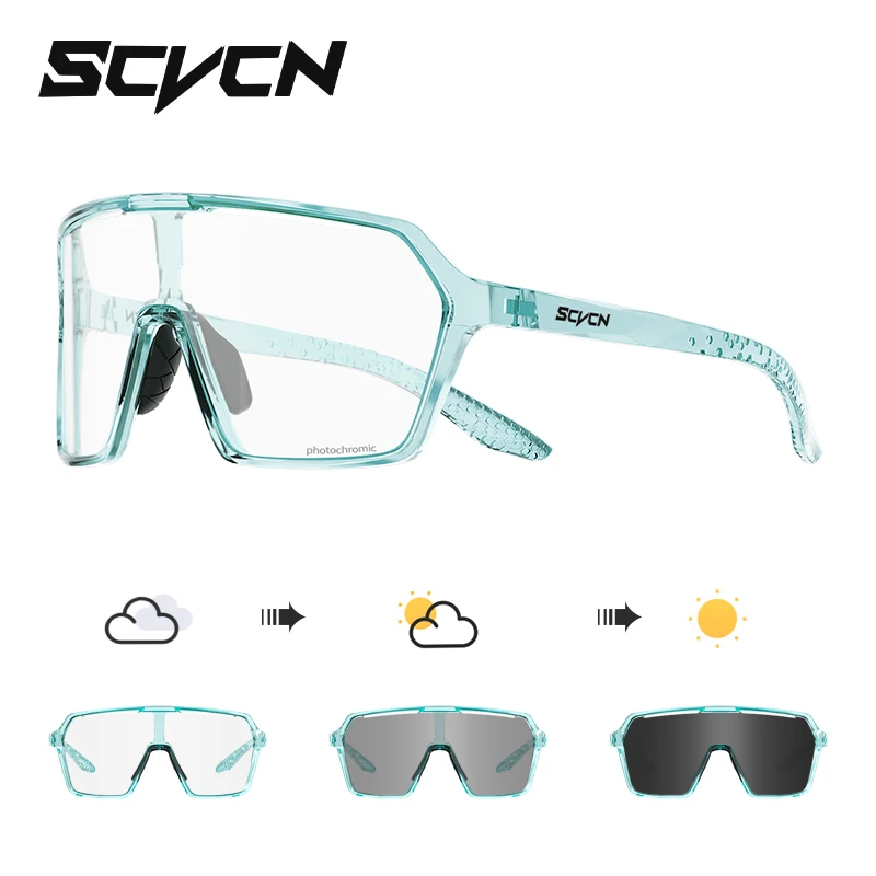 SCVCN Photochromic Sunglasses Fashion Cycling Outdoor Sports Bike Glasses Man MTB Fishing Glasses Eyewear Bicycle Goggles