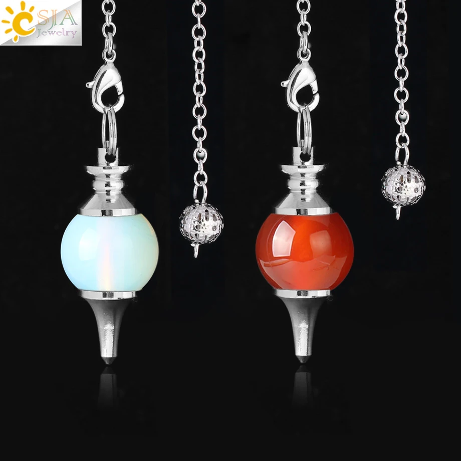 CSJA Shuttle Pendulum for Dowsing Radiesthesia Divination Natural Gem Stone Crystal Quartz Pendants Pendule Pendulos Pendel F269