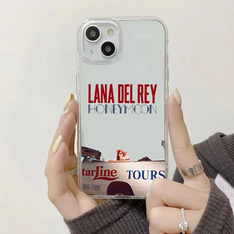 Singer Lana Del Rey Poster Clear Phone Case for iPhone 15 14 13 12 11 Pro Max Case Cover for Christmas Thanksgiving Gift