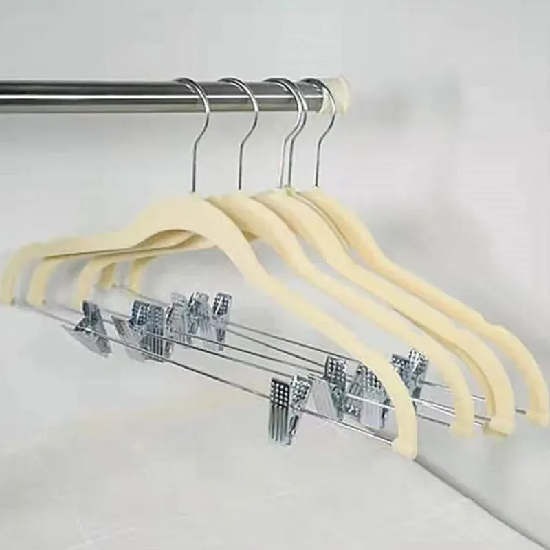 5Pcs Coat Hangers Anti-slip Clips for Pants Racks Trousers Clothing Display Drying Rack Wardrobe Storage Hangers Organizer