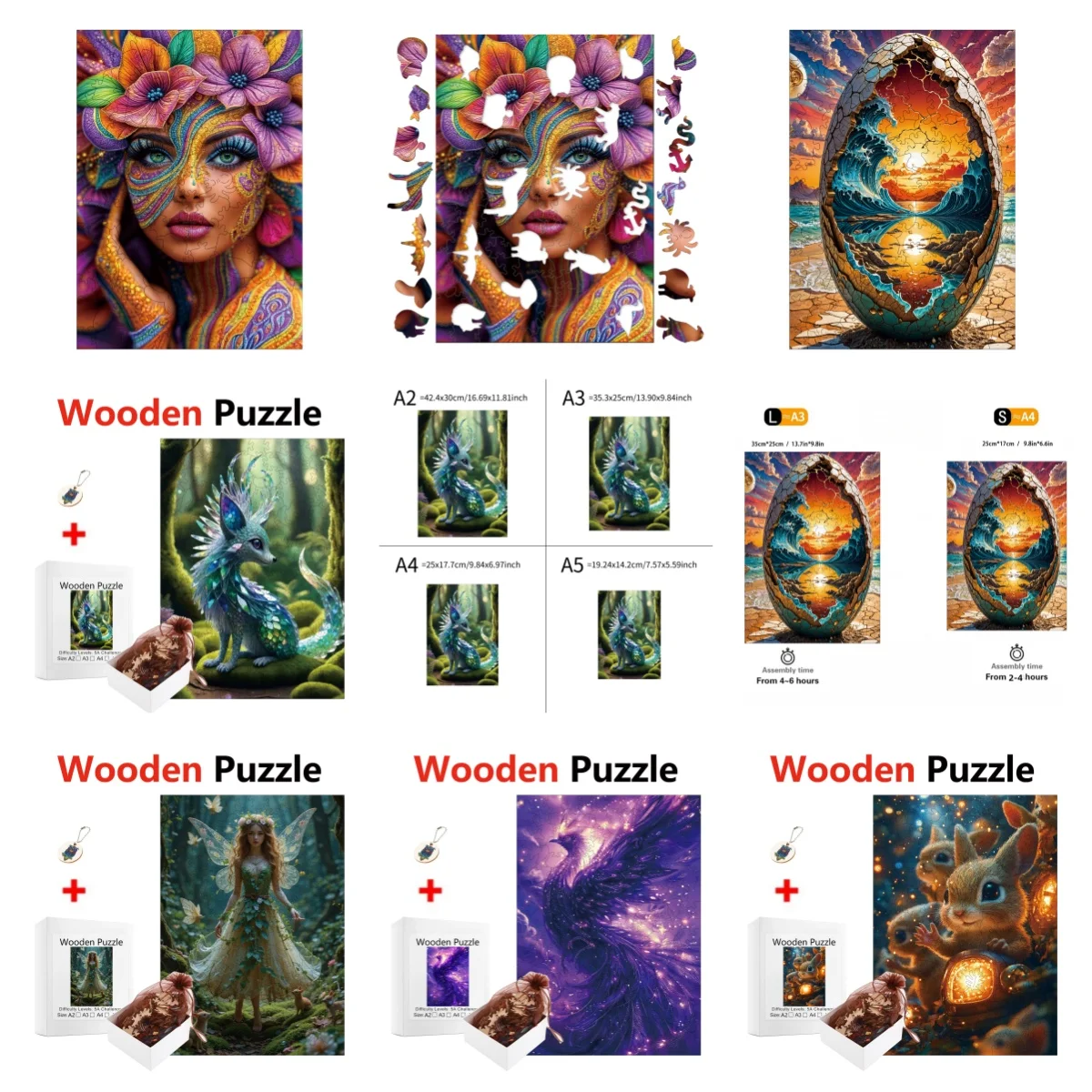 Creative Wooden Puzzles Creative Handmade Decorations Halloween Christmas Holiday Gifts Unique Home Decor