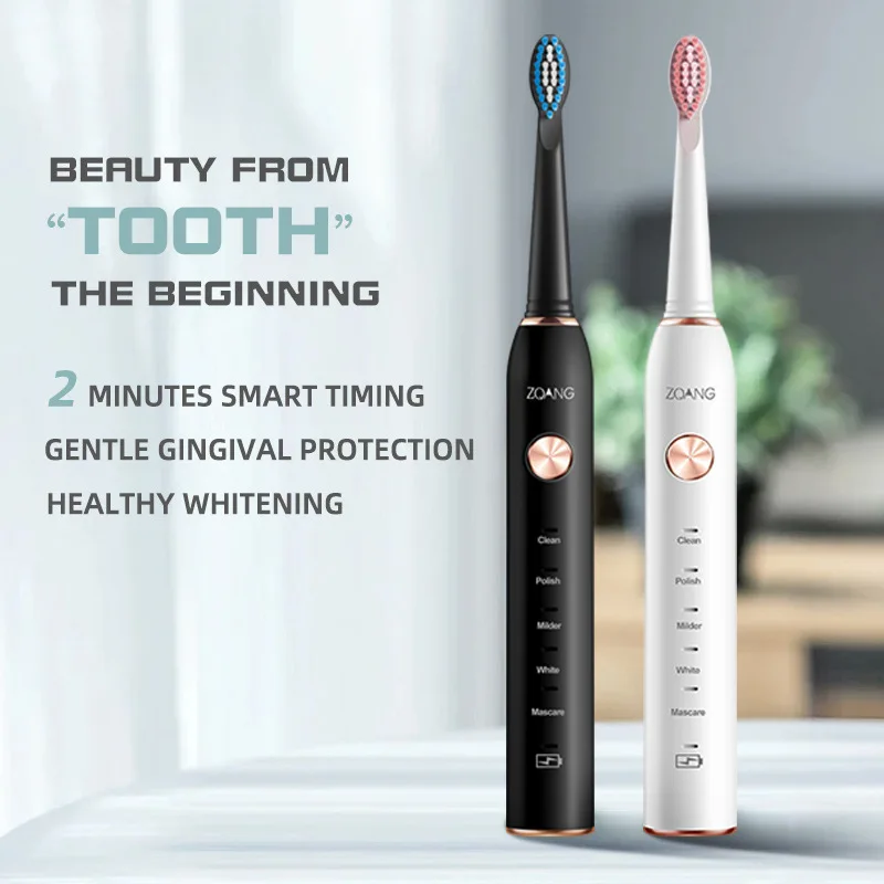 

Sonic Intelligent Electric Toothbrush 5 Gear Cleaning Modes USB Rechargeable Portable for Home and Travel Oral Care