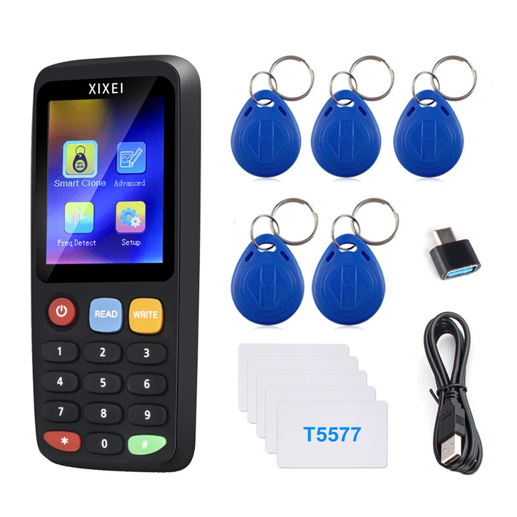 X7 RFID Smart Chip Card Reader Writer Access Card Copier 125KHz Badge Writer 13.56MHz Badge Token Tag Clone NFC Tag Programmer