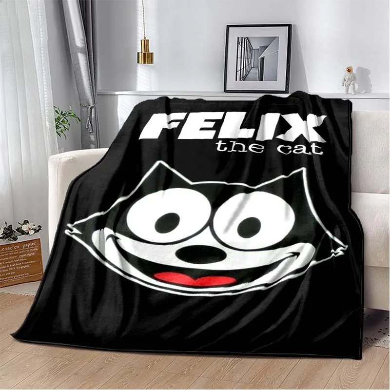 Cartoon Felix The Cat Blanket,Super Soft Flannel Throw Blankets Warm for Living Room Bedroom Couch Sofa and Car,brithday Gifts