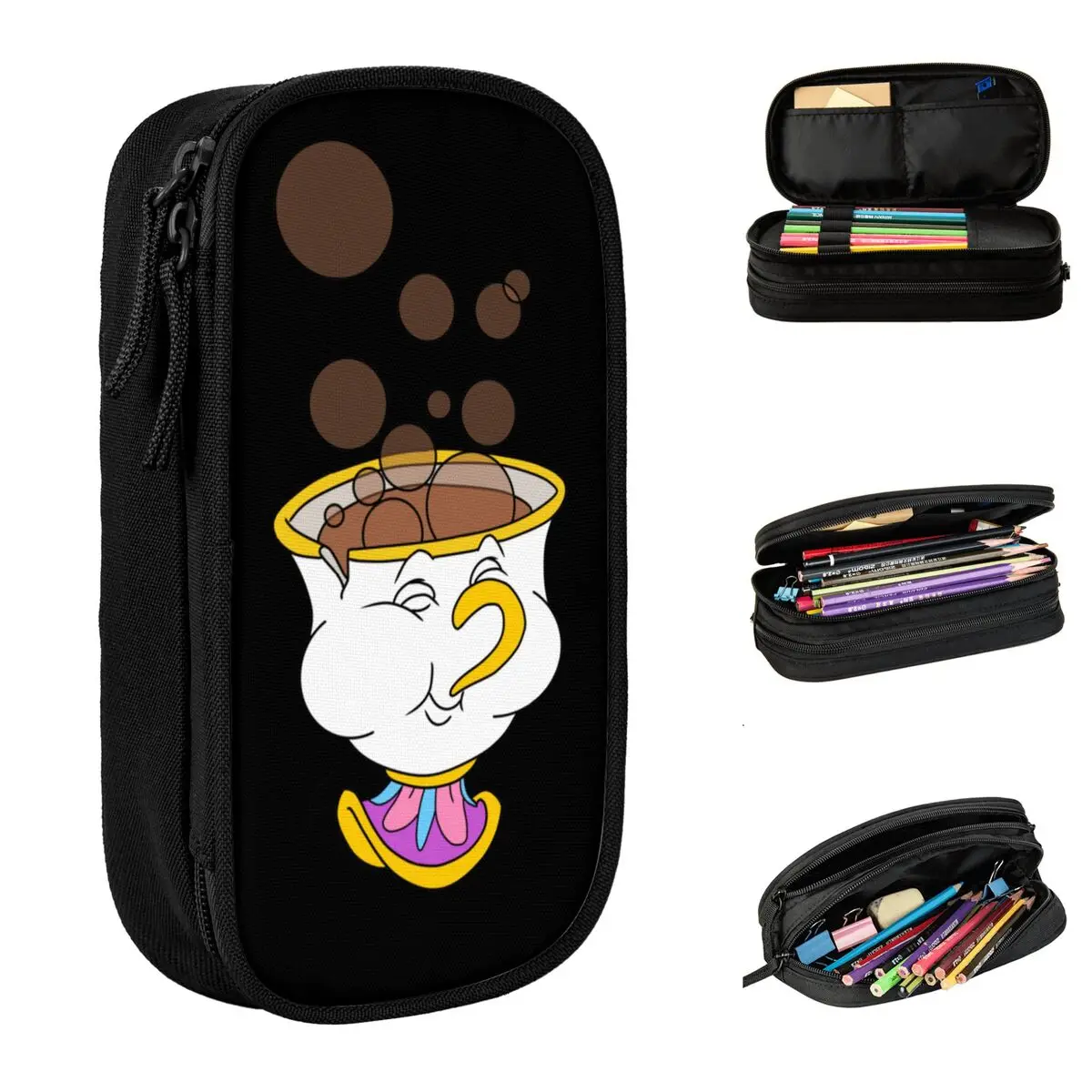 

Beauty The Beast Chip Blowing Bubbles Pencil Cases Pen Box Bags for Student Big Capacity School Supplies Cosmetic Pencil Pouch