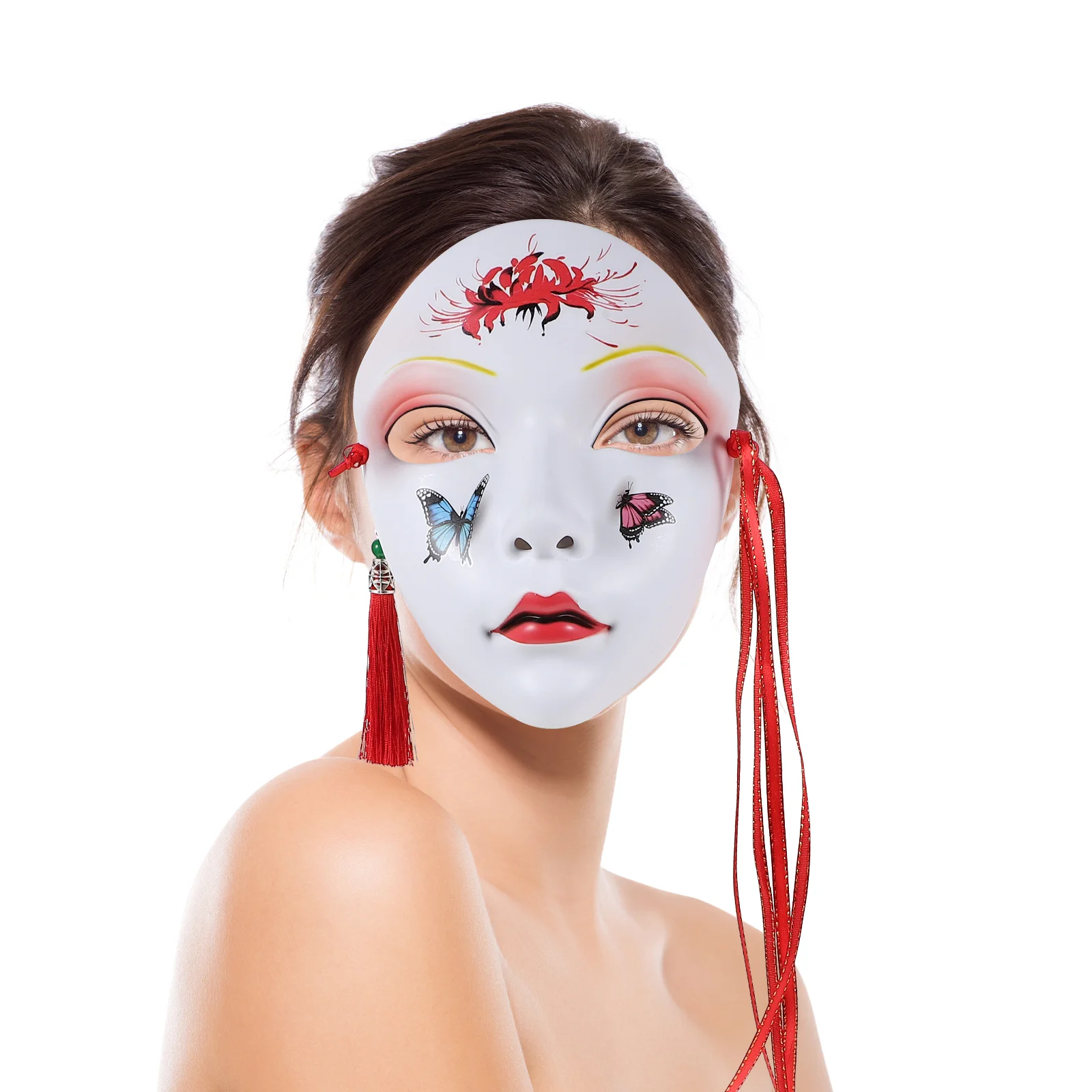 Vosmasker Handgetekende feestmaskers Bunny-kostuum Maskerade Abs Materiaal Chinese stijl Liefhebbers Mascara Zwart