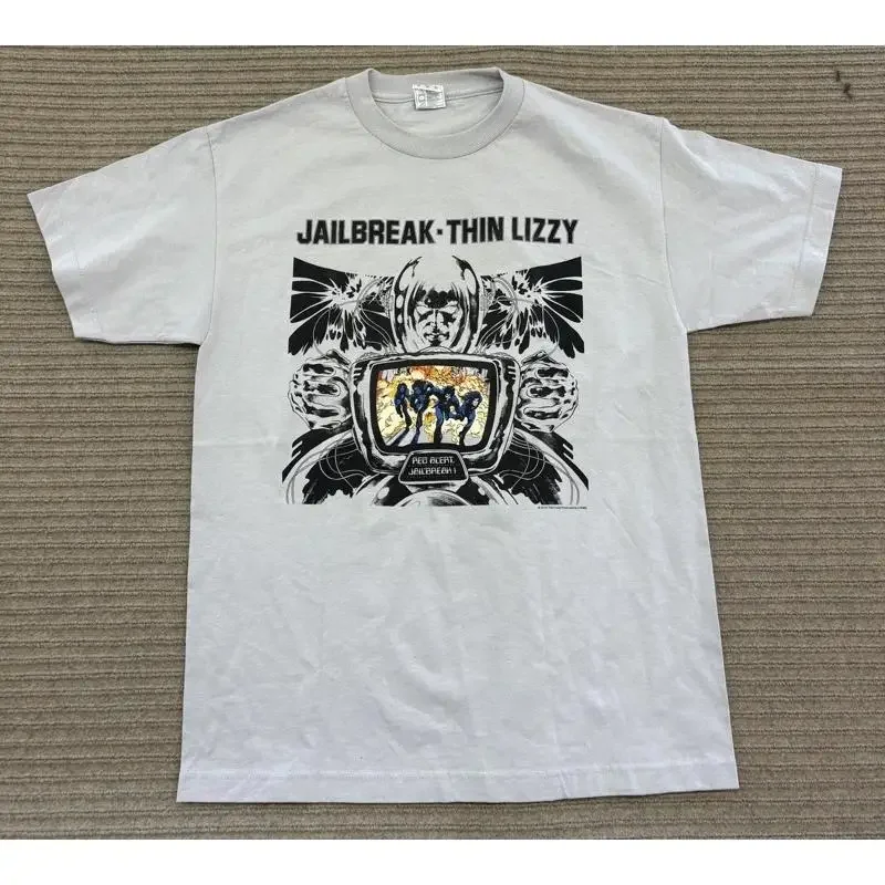 Camiseta Thin Lizzy Jailbreak para hombre, talla mediana, gris, 2010 Tour Band Rock