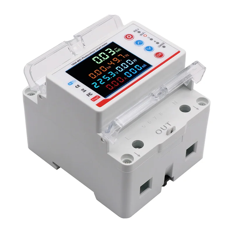 2P 100A Tuya WiFi Smart Bi-Directional Energy Power kWh Meter Leakage Over Under Voltage Protector Relay Switch Current Limit