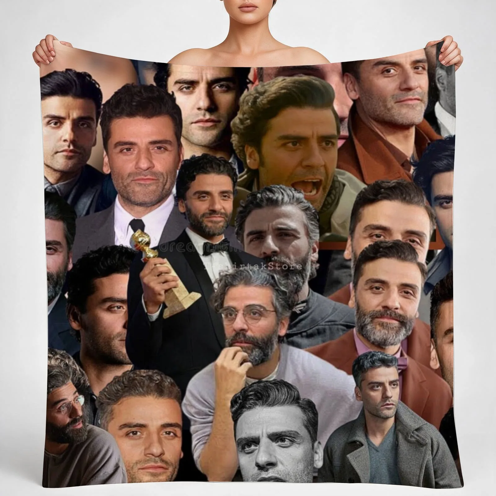oscar isaac photo collage Throw Blanket couch cozy soft plush fuzzy picnic outdoor blanket