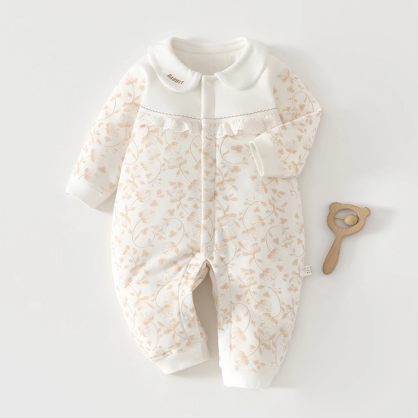 

Осенне-зимняя одежда для младенцев и малышей, зимний детский комбинезон, облегающий базовый слой из тонкого хлопка, трехслойный теплый детский комбинезон 40