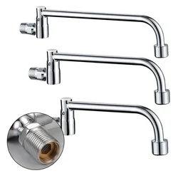 1pc G1/2 Brass Semi-automatic Swing Faucet Restaurant Hotel Kitchen Stove Faucet Single Cold Wall Style Tap Home Improvement