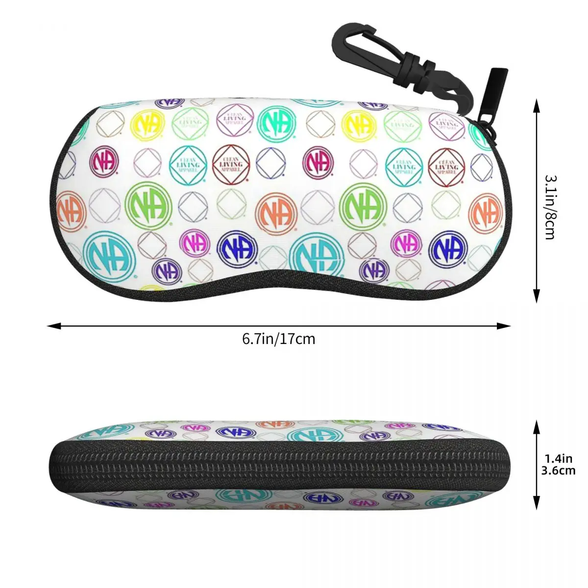 Colorful NA Symbols And Logos Narcotics Anonymous Gift Shell Glasses Case Sunglasses Box Women Men Soft Eyeglasses Bag Pouch