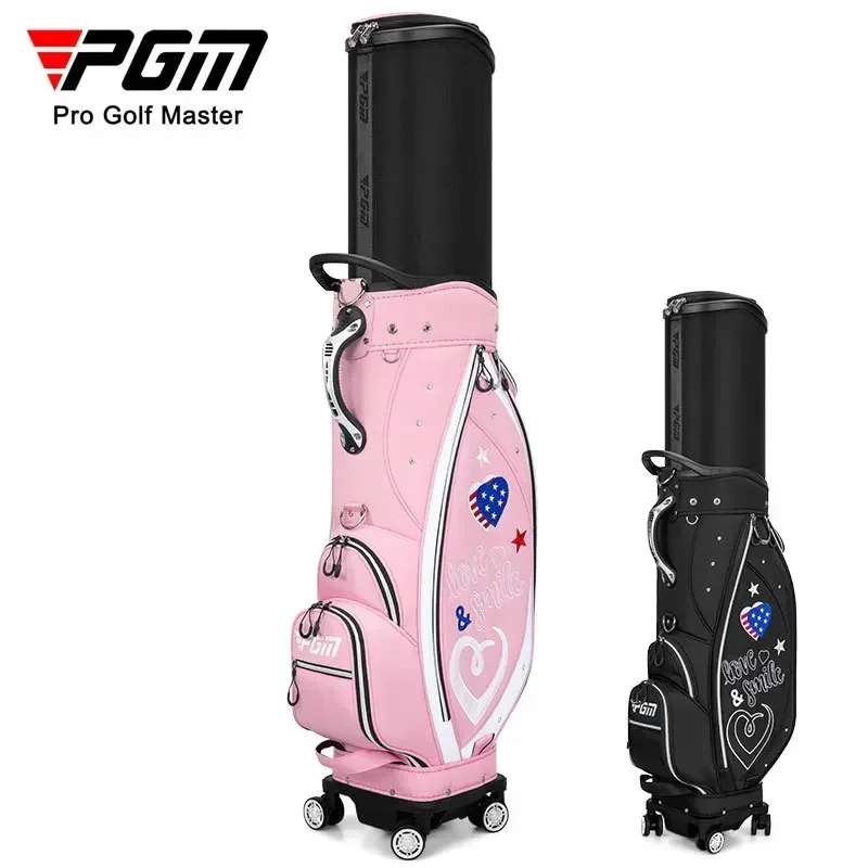 

NEW PGM Big Capacity Golf Rack Bag Lightweight Golf Standard Bag with Wheel Portable Wear resistant Bracket Pack Shoulder Belt