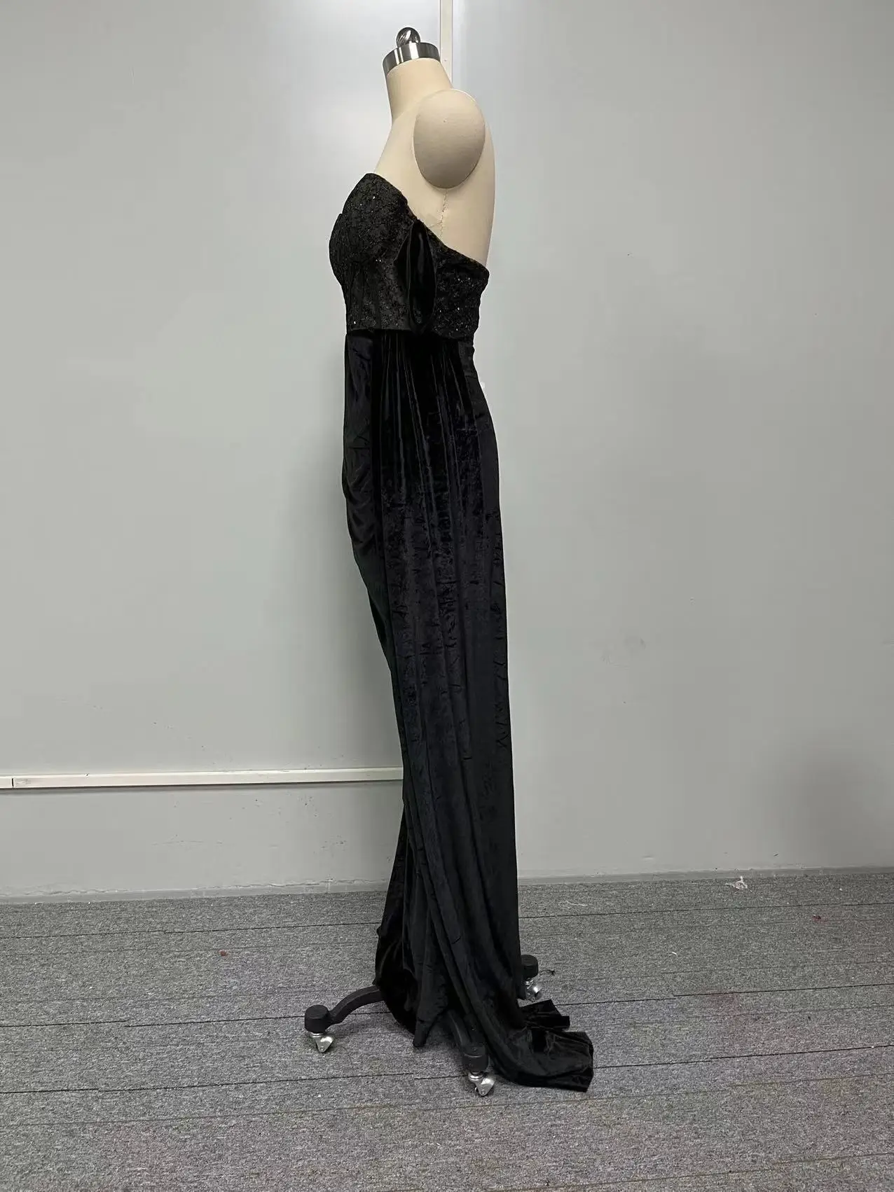 

Sexy Lace Evening Dr Deep V Ne Fi Tail Split Long Svel Korean Sle Wedding Dr for Cany Annual Dinner