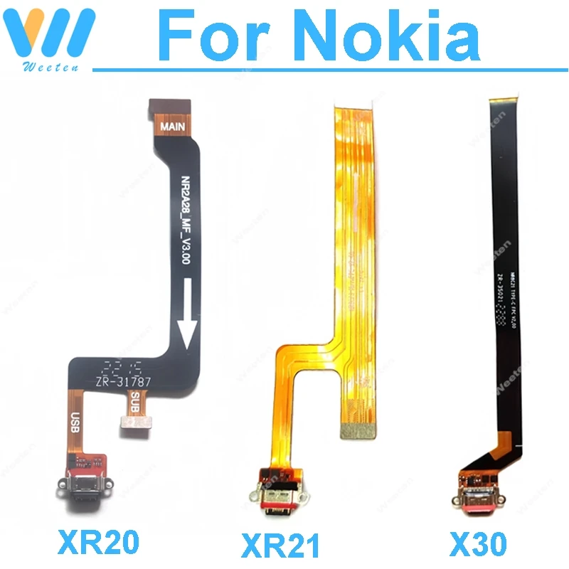 USB Charging Board Dock Port Flex Cable For Nokia XR20 XR21 X30 USB Charger Connector Flex Cable Board Ribbon Repair Parts