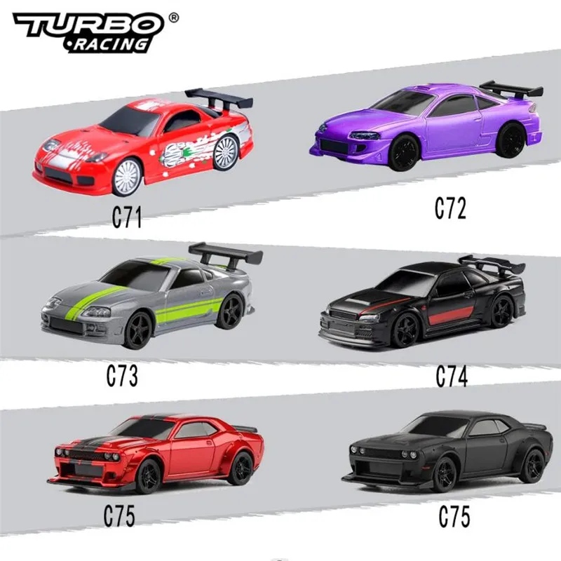 Turbo Racing 1:76 1/76 C71 C72 C73 C74 C75 RTR Flat Running Toys on Road RC Car giocattoli telecomandati proporzionali per bambini adulti