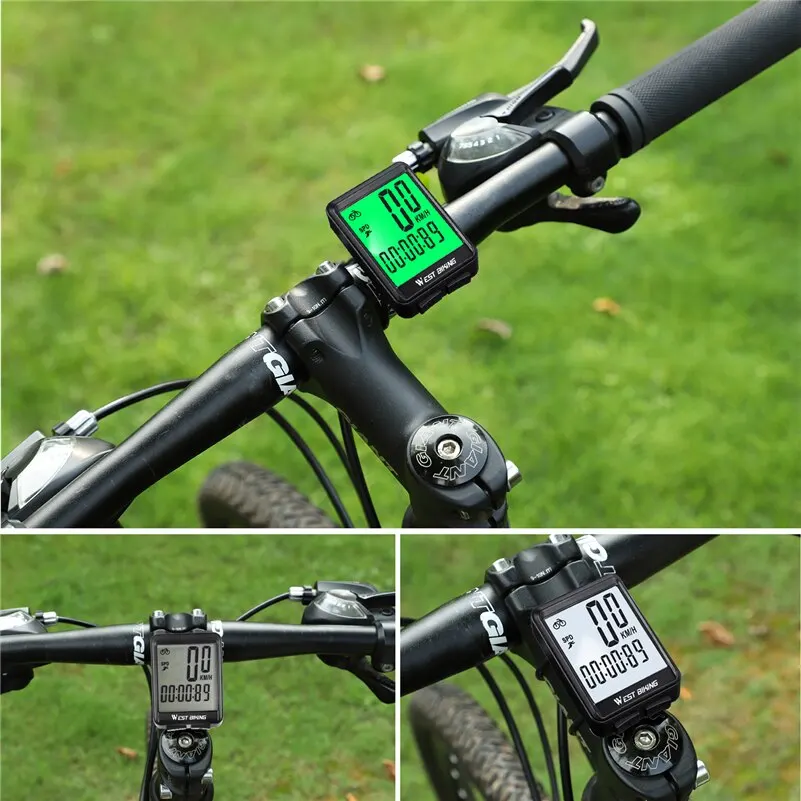 WEST BIKING Bicycle Wireless Computer MTB Road Bike Odometer Waterproof With Backlight Cycling Speedometer LED Rate Stopwatch