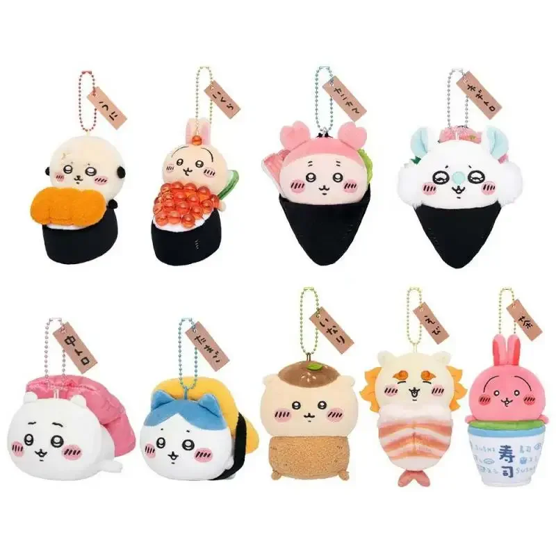 10Cm Cute Bear Sushi Series Chiikawa Hachiware Usagi Plush Keychains Bags Pendants Dolls Gifts Toys