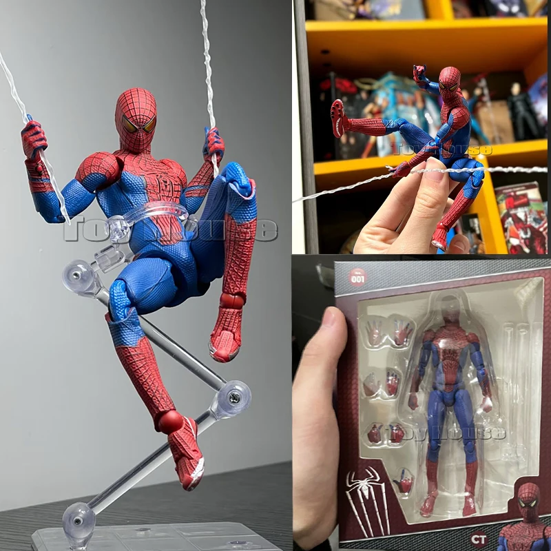 New Ct Toys Spiderman Mafex 001 Peter Parker Andrew Garfield The Amazing Spider-Man Shf Anime Figurka akcji Model Zabawki