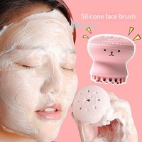Handheld Face Brush Massager Pink Cute Little Octopus Cleansing Brush Sponge Cleansing Brush Cleansing Brush