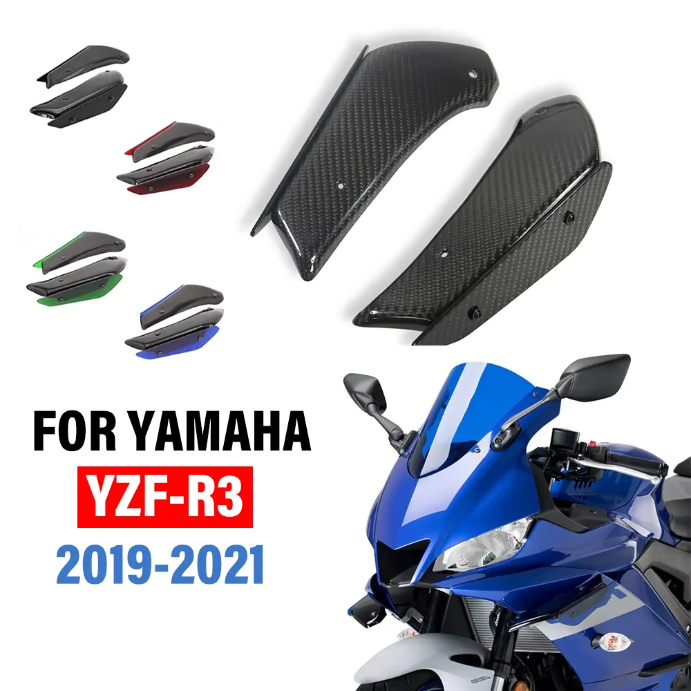

Motorcycle Front Fixed Winglet FOR YAMAHA YZF-R3 YZF R3 2019 2020 2021 Aerodynamic Side Spoiler Wind Wing Downforce Winglets Kit